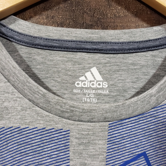 Adidas NWT large blue logo short sleeve shirt - Picture 7 of 7